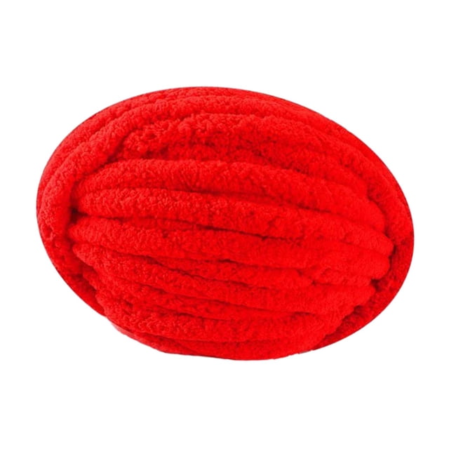 Siruishop Thick Chunky Yarn Arm Knitting Yarn for Knitted Blanket Mat Scarf Rug Making in vibrant red. Made of soft polyester material, this super bulky yarn measures 2cm in diameter and 27m in length. Ideal for DIY knitting and crochet projects such as sweaters, hats, scarves, blankets, cushions, rugs, and pet beds. Perfect for arm knitting, macrame, and home decoration.