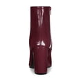 thumbnail image 3 of Unique Bargains Women's Pointed Toe Zipper Patent Leather Ankle Chunky Boots, 3 of 7