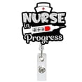 thumbnail image 1 of BKER Retractable Glitter Badge Reel Sparkling Pull Tab Accessory Acrylic Badge Holder Reusable ID Card Holder With Clip For Work School Events Parties And More, 1 of 3