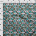 thumbnail image 2 of oneOone Cotton Cambric Fabric Leaves & Floral Block Decor Fabric Printed BTY 56 Inch Wide, 2 of 4