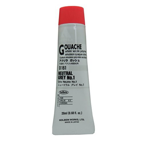 HOLBEIN ARTISTS Couleurs D161 GOUACHE Acrylique 20 ml Gris Neutre N1