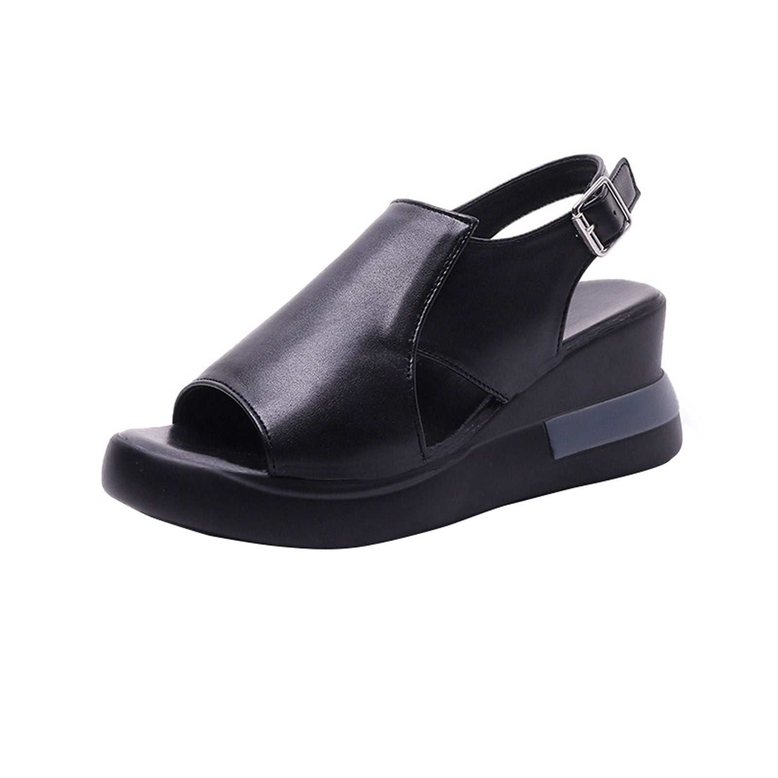 CEHVOM Chaussures pour Femmes à Talons Hauts à Bout Ouvert en Cuir Souple à Plateforme Haute