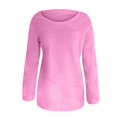 thumbnail image 3 of Chandails pour Femmes Unis Coupe Ample Blouse Légère Confortable Hauts Automne Hiver Manches Longues Hauts Décontractés Col Rond Chandail Hauts Noir P, 3 of 4