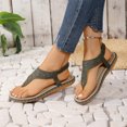 thumbnail image 5 of Hyknon Sandals for Women Large Size New Toe Clip Rhinestone Sandals Elastic Flat Shoes Arch Support Comfortable Sandals, 5 of 5