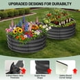 thumbnail image 3 of Round Raised Garden Beds – Set of 2 Galvanized Steel – 3x3x1FT – Open Bottom & Weather-Resistant – Anti-Rust – Vegetables, Flowers & Herbs – Dark Gray, 3 of 8