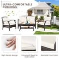 thumbnail image 4 of Costway Ensemble de Conversation en Rotin d'Extérieur 4 Pcs Ensemble de Canapé en Rotin pour Patio avec Housse de Protection, 4 of 9