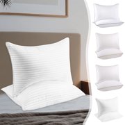 Sentmoon Pillows for Bed Pillow 2pcs Satin Stripe Pillow Core Home Use Pillow Core Multisleeping Position Pillow Core Various Sleeping Position Pillow Core