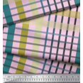thumbnail image 2 of Soimoi Pink Rayon Fabric Check Check Print Sewing Fabric Yard 42 Inch Wide, 2 of 5