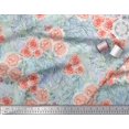 thumbnail image 3 of Soimoi Tissu Crêpe polyester Rose Imprimé Feuilles & Roses au Mètre 52 Pouces de Large, 3 of 3