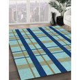 thumbnail image 3 of Ahgly Company Machine Washable Indoor Rectangle Transitional Tiffany Blue Area Rugs, 6' x 9', 3 of 7