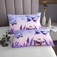 thumbnail image 3 of Blue Butterfly Quilt Set Light Purple Lavender Bedspread Set Queen,Rustic Aesthetic Animal Coverlet Set Flying Butterflies Quilted Chic Nature Art Room Decor, 3 of 3