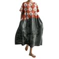 thumbnail image 2 of Hamky Robe T-Shirt Robe Maxi Robe à Manches Courtes Robe pour Femmes Grande Taille Surdimensionnée Ample Bohème Florale Coton Robes Maxi Fluides Décontractées Amples Longue Robe Robes Modestes Robes pour Femmes Robe Noire TTG, 2 of 4