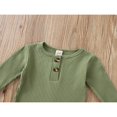 thumbnail image 4 of MesaSe Infant Baby Boys Jumpsuit and Hat Set  Solid Knit Ribbed Long Sleeve Crew Neck Button Romper One-Piece Clothes, 4 of 6