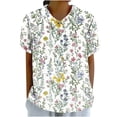 thumbnail image 4 of Pisexur Nouveau T-shirt à Manches Courtes Col Rond Imprimé Décontracté pour Femmes, Hauts d'Été pour Femmes Bleu, TG, 4 of 4