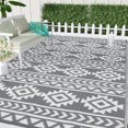 thumbnail image 1 of Findosom 9'x12' Waterproof Outdoor Rug, Foldable Reversible Plastic Straw Rug, Large Patio Rug for Outdoors, RV, Patio, Backyard, Deck, Picnic, Beach, Camping Gray, 1 of 6