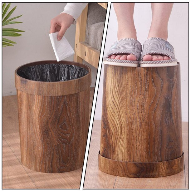 HLONK Rustic Wooden Trash Can for Home or Office - Walmart.ca