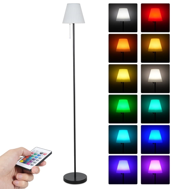 Lampe sur Pied LED RGBW Lampe Solaire d'Extérieur Lumière de Bureau Colorée