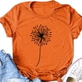 thumbnail image 5 of Chemises pour Femmes Manches Courtes Imprimé Tee Ample Décontracté Col Rond Blouse Hauts d'Été pour Femmes Orange L, 5 of 5