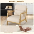 thumbnail image 4 of HOMCOM Fabric Accent Chair Velvet Armchair w/ Wood Legs Thick Padding Beige, 4 of 10