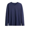 thumbnail image 1 of Tqyyweavej Men's Long Sleeve T Shirts Casual Relaxed Fit V Neck Pullover Lightweight Solid Plus Size Basic Shirt Tops M-4XL, 1 of 2