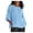 Light Blue, variant on CFLVAEK Cotton Linen 3 Quarter Sleeve T Shirts for Women Summer Flowy Going Out Shirt Loose Fit Crew Neck Blouse Moisture-Wicking Side Slit Plain Color Tunic Top Khaki XXL