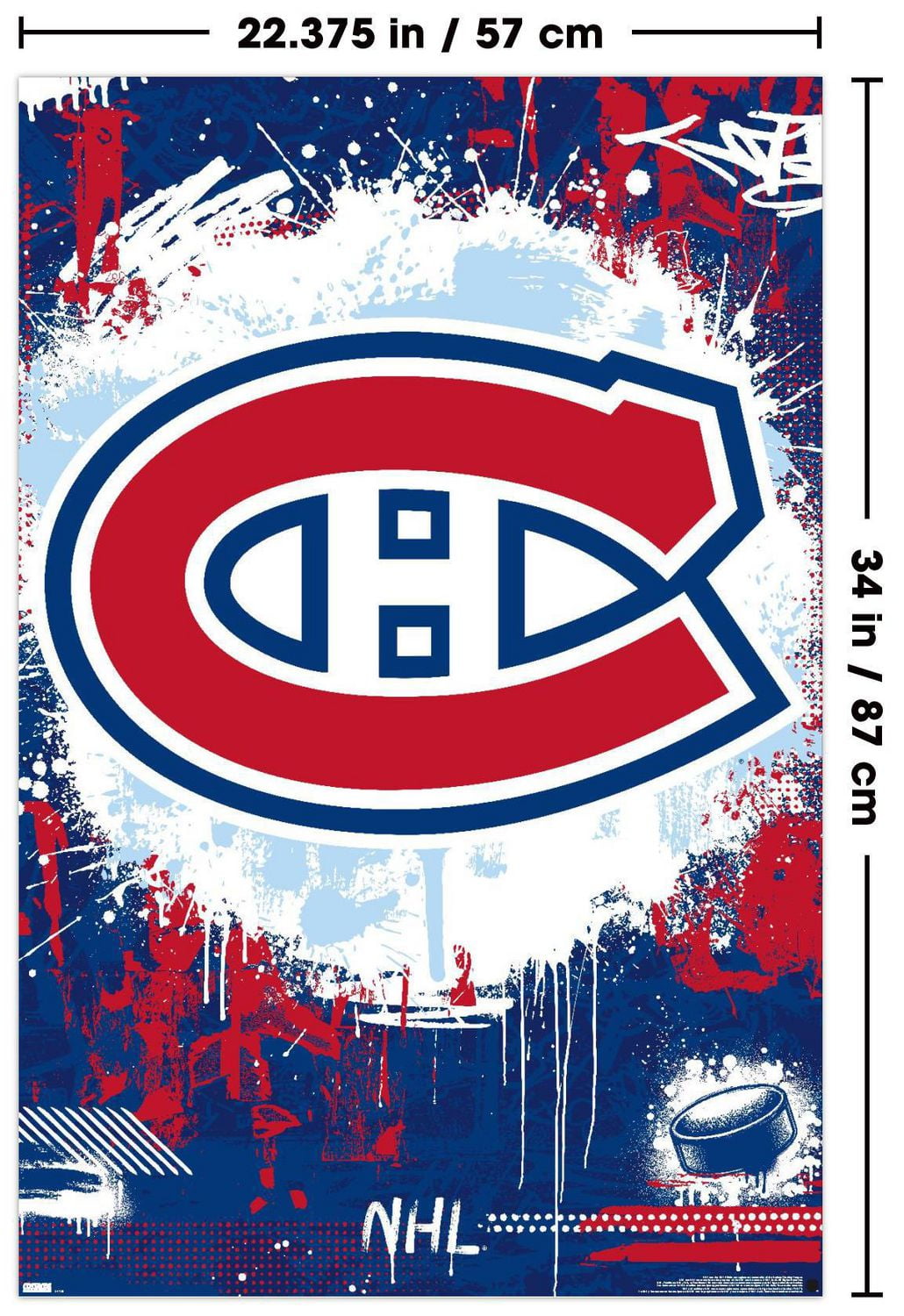 NHL Montreal Canadiens - Maximalist Logo 23 Wall Poster, 22.375" x 34"