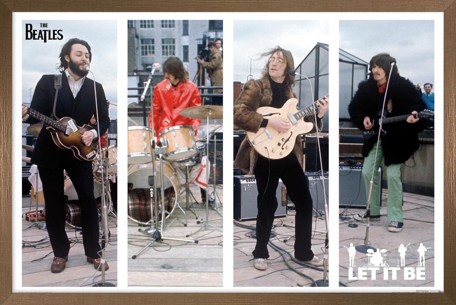 The Beatles - Let It Be Bars Wall Poster, 22.375" x 34" Framed