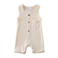 thumbnail image 2 of SUNSIOM Baby Summer Romper, Combinaison Côtelée à Fermeture Boutonnée Sans Manches, 2 of 9