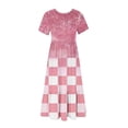thumbnail image 3 of Pisexur Robes d'Été pour Femmes à Col Rond, Robe Fluide Plissée Tendance à Manches Courtes, Mode avec Poche, Robe d'Été de Plage Évasée à Imprimé Floral, 3 of 4