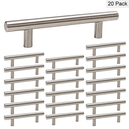 homdiy Kitchen Cabinet Handles Brushed Nickel 20 Pack 3.5in Hole Center Modern Cabinet Pulls - HD201SN Brushed Nickel Cabinet