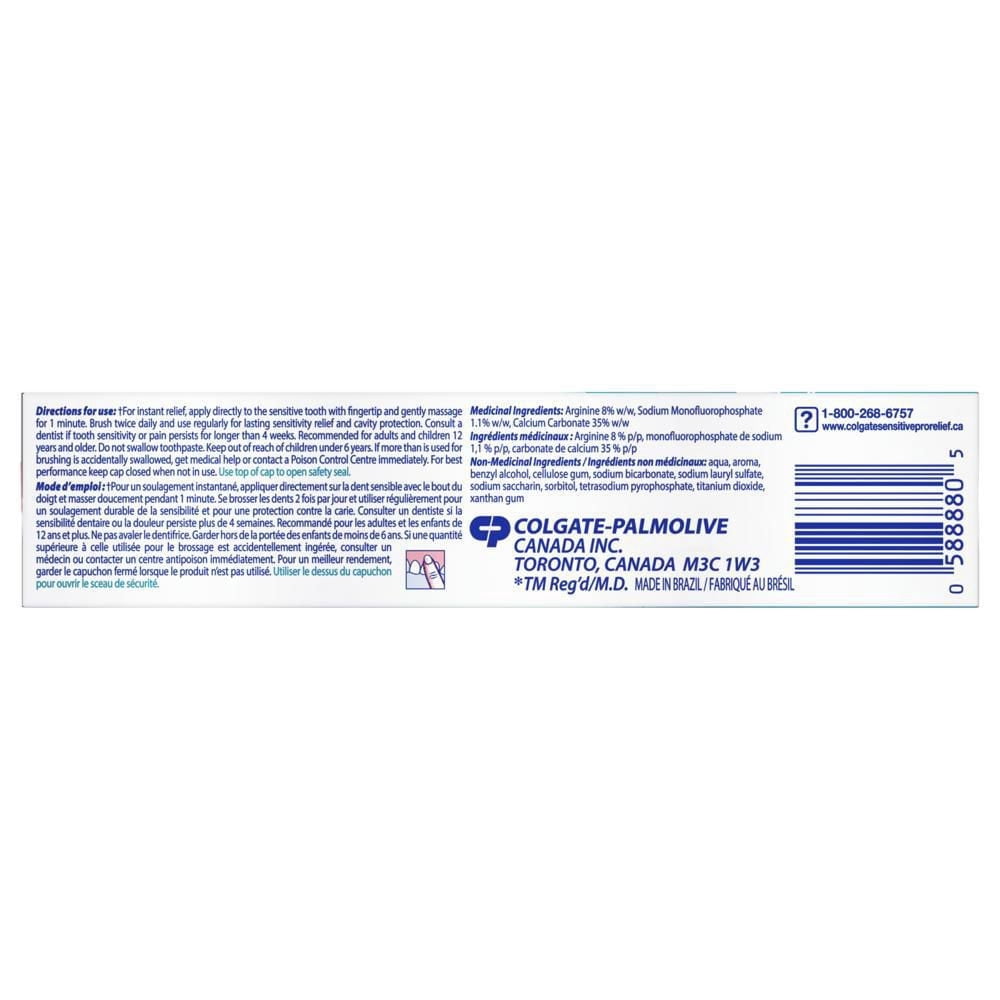 Colgate Sensitive Pro-Relief Dentifrice, Format d'Essai