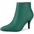 thumbnail image 1 of BLISSFUL STEP Women's Pointed Toe Zipper Stiletto Heels Ankle Boots, 1 of 6