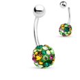 thumbnail image 3 of 14ga CZ Gem Paved Ferido Ball - 316L Surgical Steel - Belly Button Rings, 3 of 5
