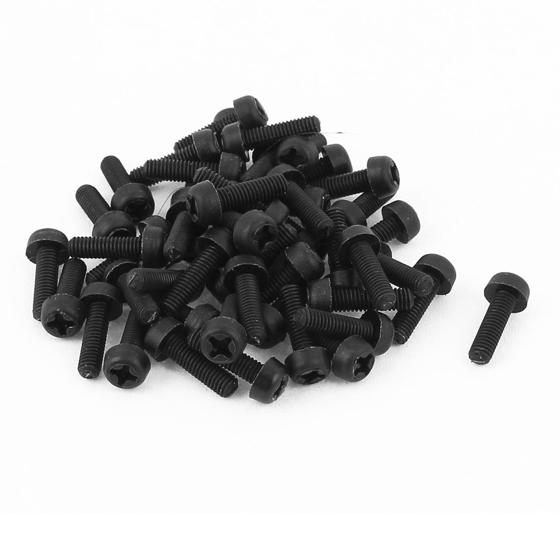 Unique Bargains M3 x 10mm Nylon Phillips Cross Pan Head Machine Screws Black 50 PCS