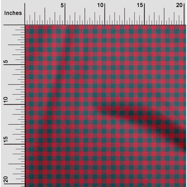 oneOone Cotton Poplin Fabric Gingham Check Print Sewing Fabric BTY 42 Inch Wide