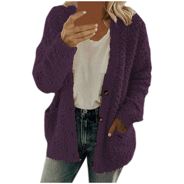 Cardigan Sweater for Women Oversized Fall Winter Button Down Sweater Tops Casual Long Sleeve Cardigans with Pockets