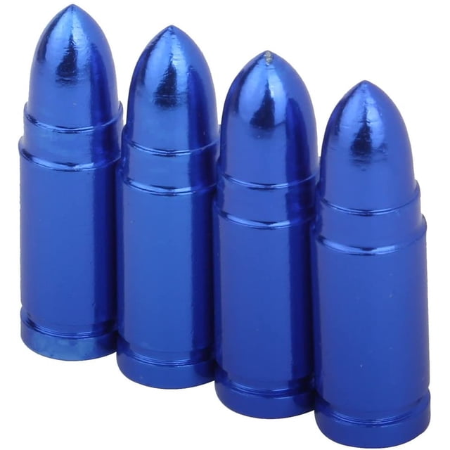 Bouchons de Tige de Valve Bullet Valve, Lot de 4, Bleu
