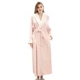 thumbnail image 1 of WZXFASHION Womens Fleece Robe Soft Plush Bathrobe Fluffy Cute Long Coat Night Robe WomenRobes Pink L, 1 of 5