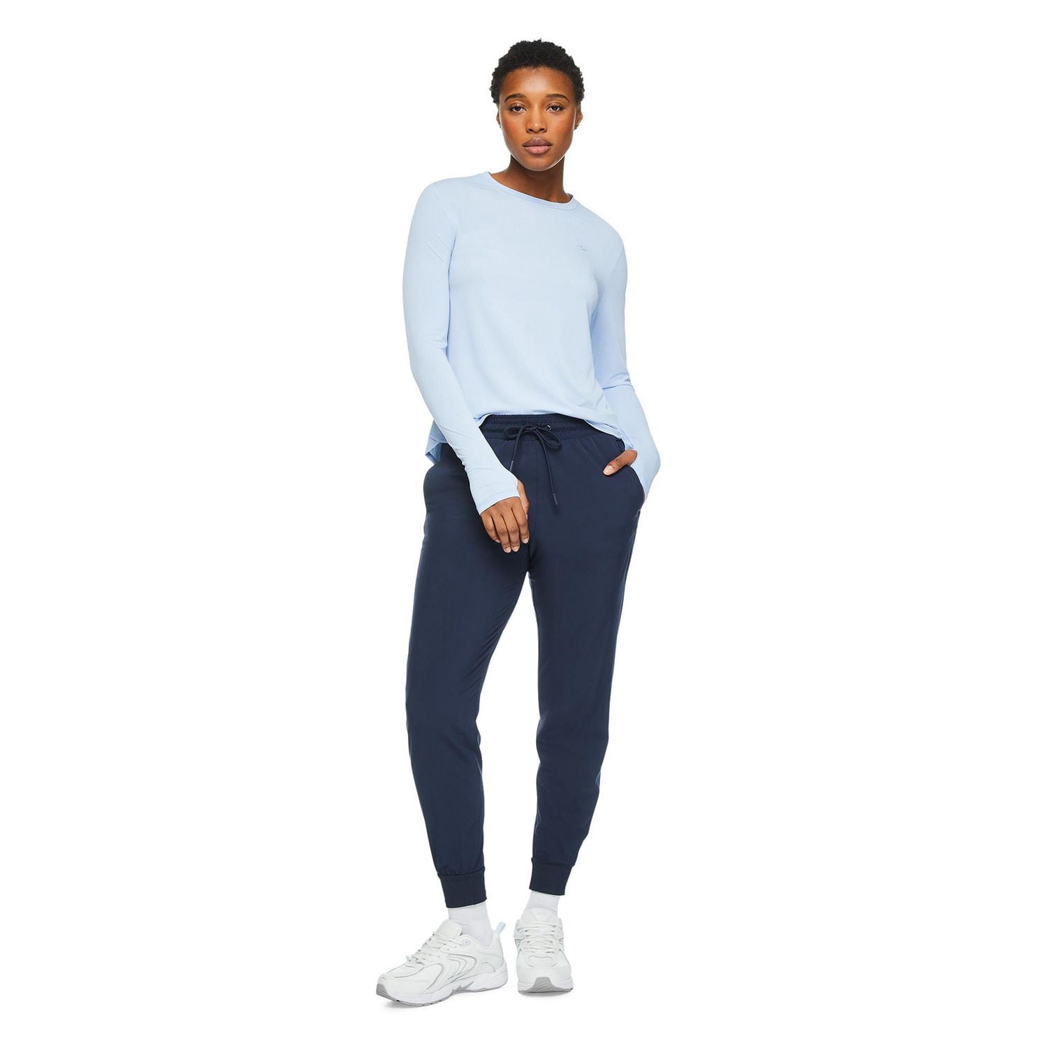 Jogger tissé avec revers côtelés Athletic Works pour femmes