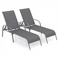 thumbnail image 1 of Costway Lot de 2 Chaises Longues de Patio avec Accoudoirs Inclinables Réglables, Gris Turquoise, 1 of 9