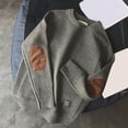 thumbnail image 1 of Styesk Mens Sweater Solid Color Pullover Sweater Cable Knit Patchwork Crewneck Sweater Comfy Soft Oversized Sweater Casual Loose Sweaters with Ribbing Edge, 1 of 1