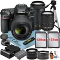 thumbnail image 1 of Nikon D7500 DSLR Camera with 18-140mm + 70-300mm Lens + 2 Pcs 128GB Memory Cards + Tripod + Wideangle + ZeeTech Accessory Bundle, 1 of 9