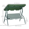 thumbnail image 3 of Outsunny 3-Seat Patio Swing, Outdoor Swing with Adjustable Canopy, 3 of 10