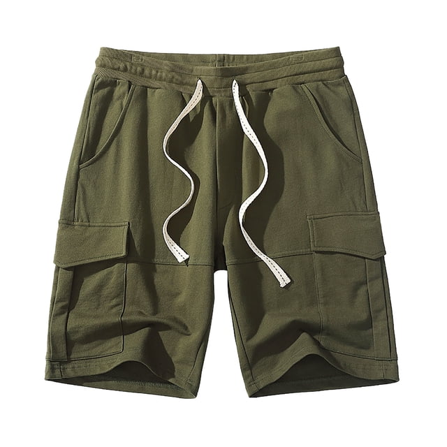 Large Size Workwear All Cotton Shorts Multiple Pockets Loose Fitting Casual Sports Capris