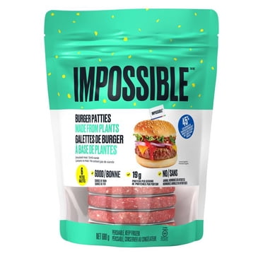 Impossible Foods Plant Based Frozen Burger Patties, 680 g