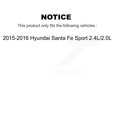 thumbnail image 2 of Transit Auto Front Hub Bearing Assembly Disc Brake Rotors and Semi-Metallic Pads Kit for Car 2015-2016 Hyundai Santa Fe Sport 2.4L 2.0L KBB-116152, 2 of 11