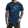 thumbnail image 1 of BOBOGOJP T-shirt à Encolure pour Homme, Mode, Manches Courtes, Col Montant, Extensible, Coupe Ajustée, Couche, T-shirt Basique, Hauts (Navy,m), 1 of 5