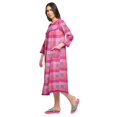 thumbnail image 2 of Moomaya Chemise de Nuit Boutonnée en Coton Imprimé pour Femmes, Robe de Nuit d'Allaitement, 2 of 5