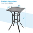 thumbnail image 3 of Costway Table de Bar de Patio de 24 Pouces avec Plateau en Aluminium et Patins de Pieds Ajustables pour Balcon, 3 of 6