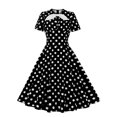 thumbnail image 1 of Robes pour Femmes 2024 Été Surdimensionnée Col en V Manches Courtes Épaules Dénudées Taille Élastique Grande Robe 50 % de Réduction!, 1 of 6